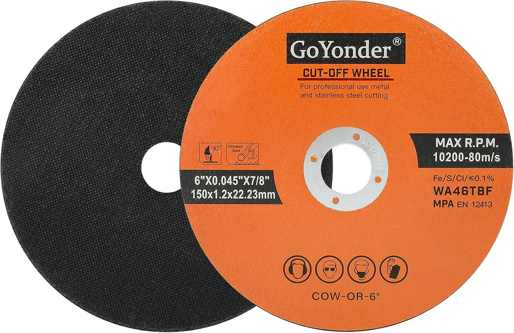 GoYonder 6 Inch Cut Off Wheels 6" x 0.045" x 7/8" Cutting Whee...