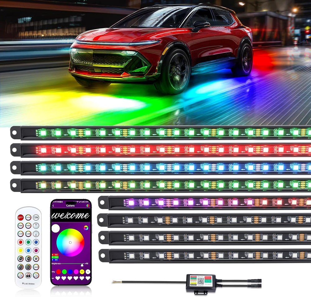 8PCS Car Underglow Light Bar Kit