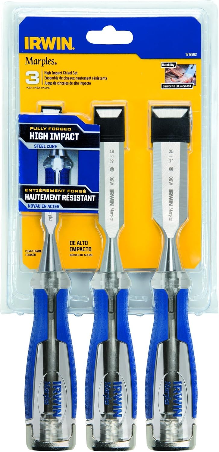 IRWIN Tools Marples High-Impact Chisel Set, 3-Piece (1819362)