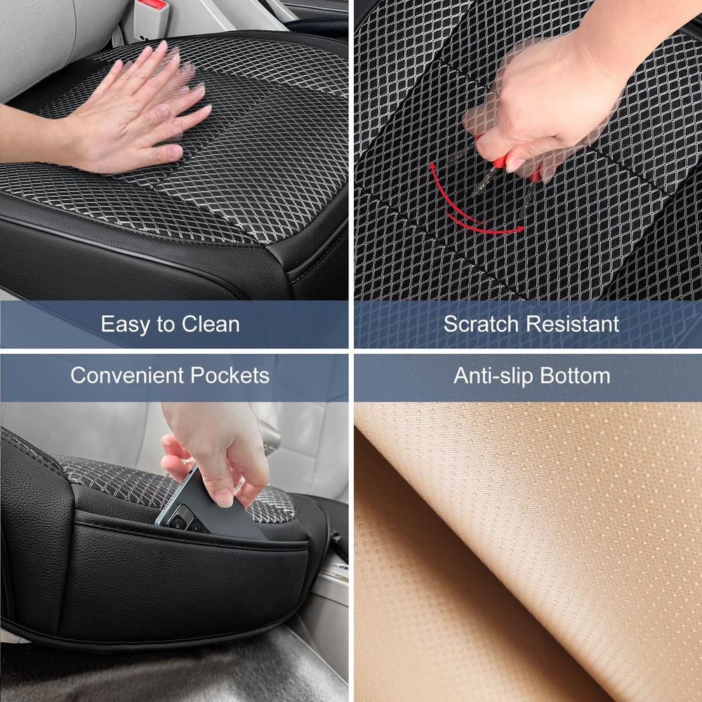 2 Pack Black Ventilated Bottom Car Seat Cover