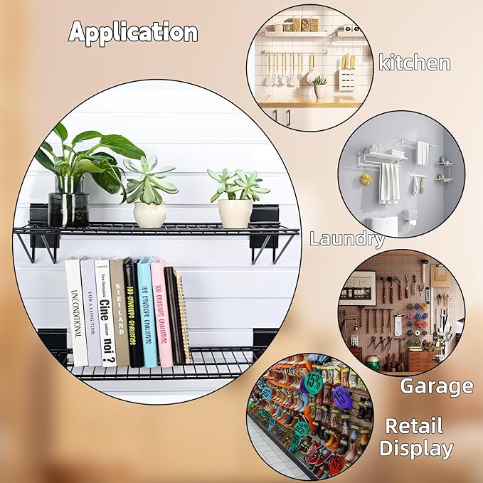 Slatwall Shelves, Slat Wall Accessories, Slat Wall Wire Shelf, Heavy Duty (4 ...