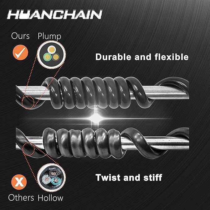 HUANCHAIN 16/3 Gauge 200 ft Extension Cord Outdoor Waterproof