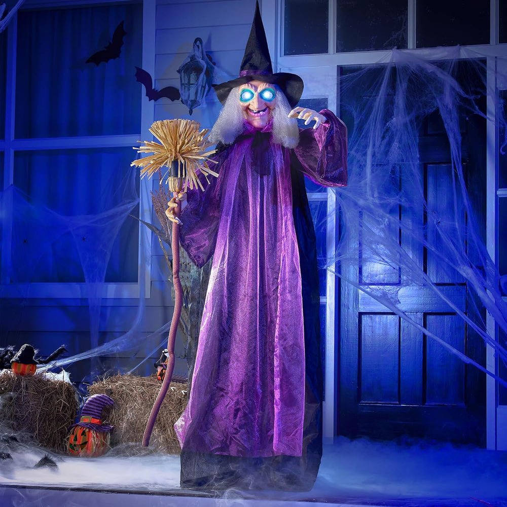 JOYIN Halloween Decorations Witch Life Size Animated with LED Eyes and Creepy...