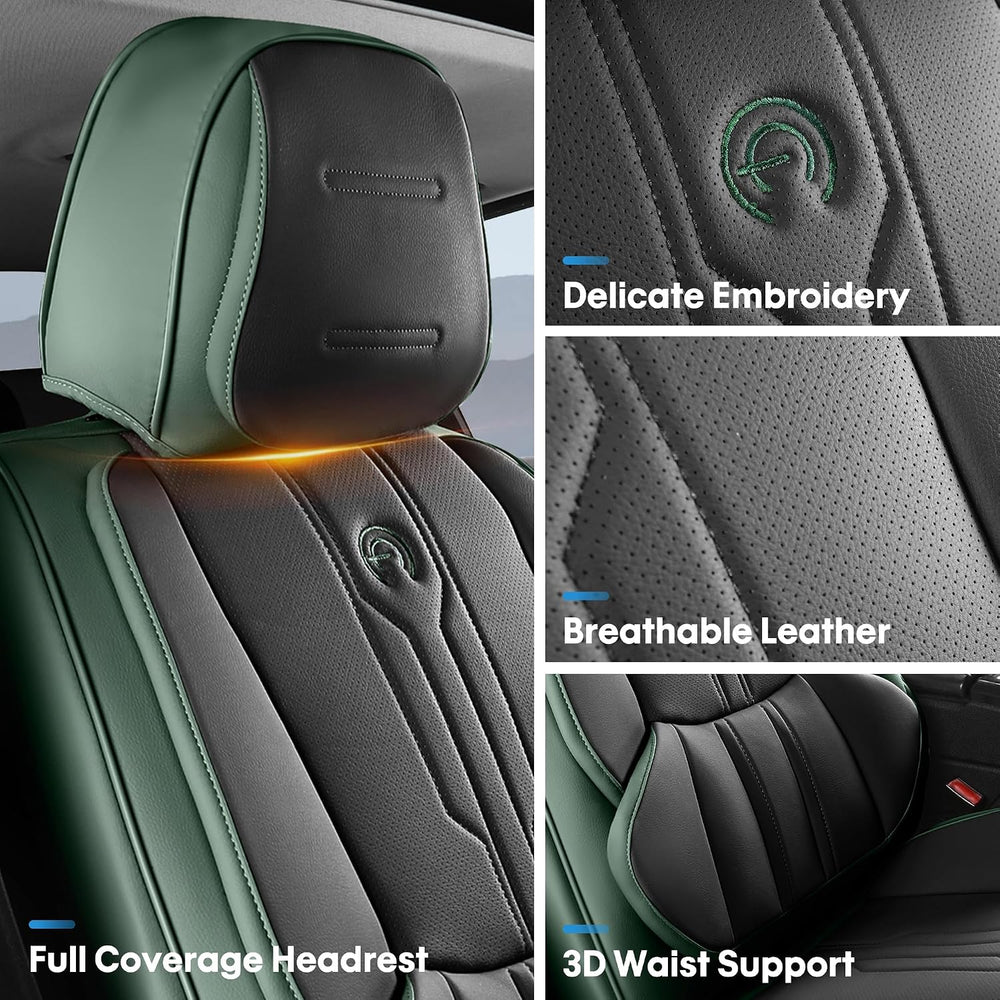 AOOG Car Seat Covers Full Set, Leather Seat Covers for Car, Waterproof Car Se...