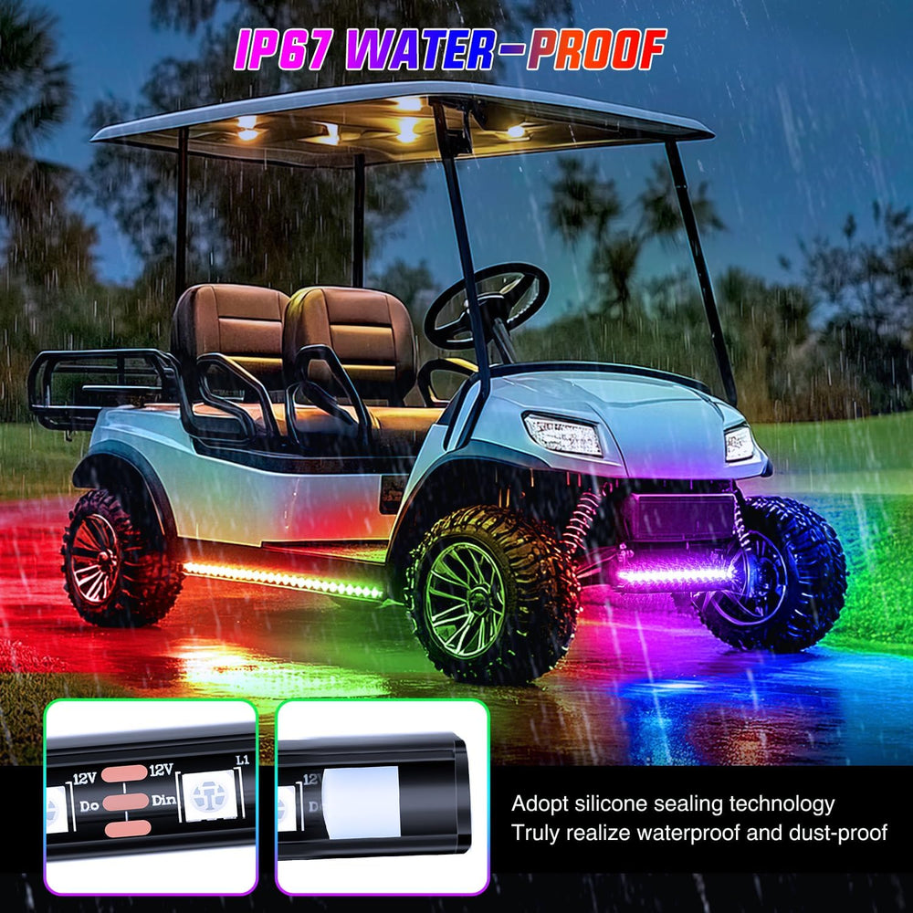 Nilight 4PCS Golf Cart Underglow LED Light Strip Dream Color Multi-Mode Neon ...