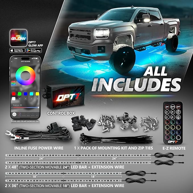 OPT7 Aura Pro Underglow LED Lights Kit