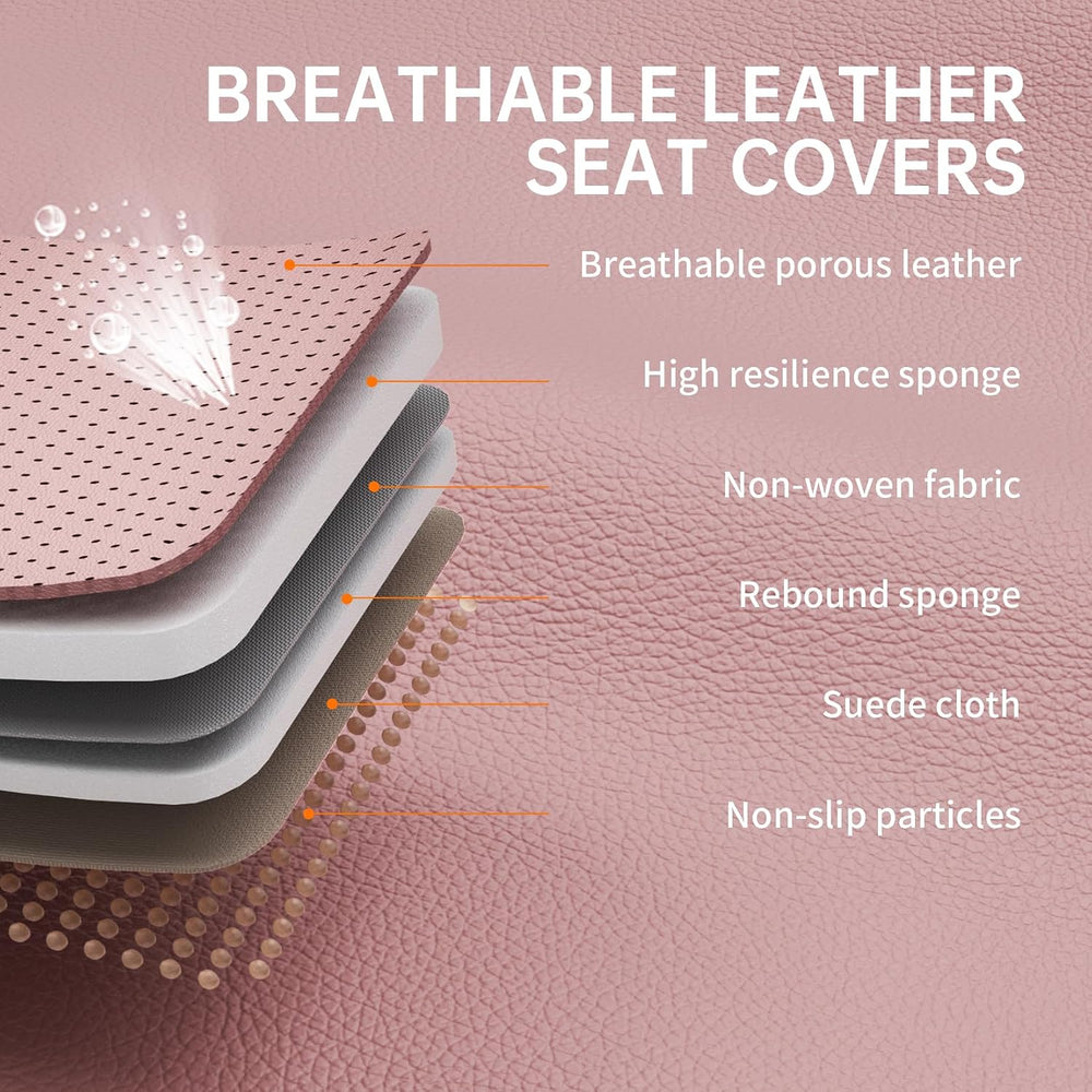 Pink Car Seat Covers Full Set Universal 5-Seater Full Coverage