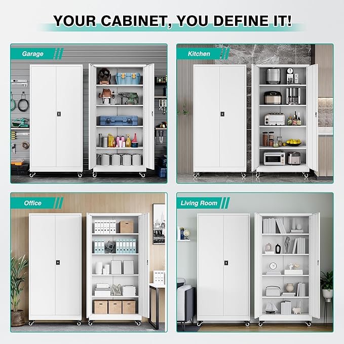 75" Tall Metal Storage Cabinet