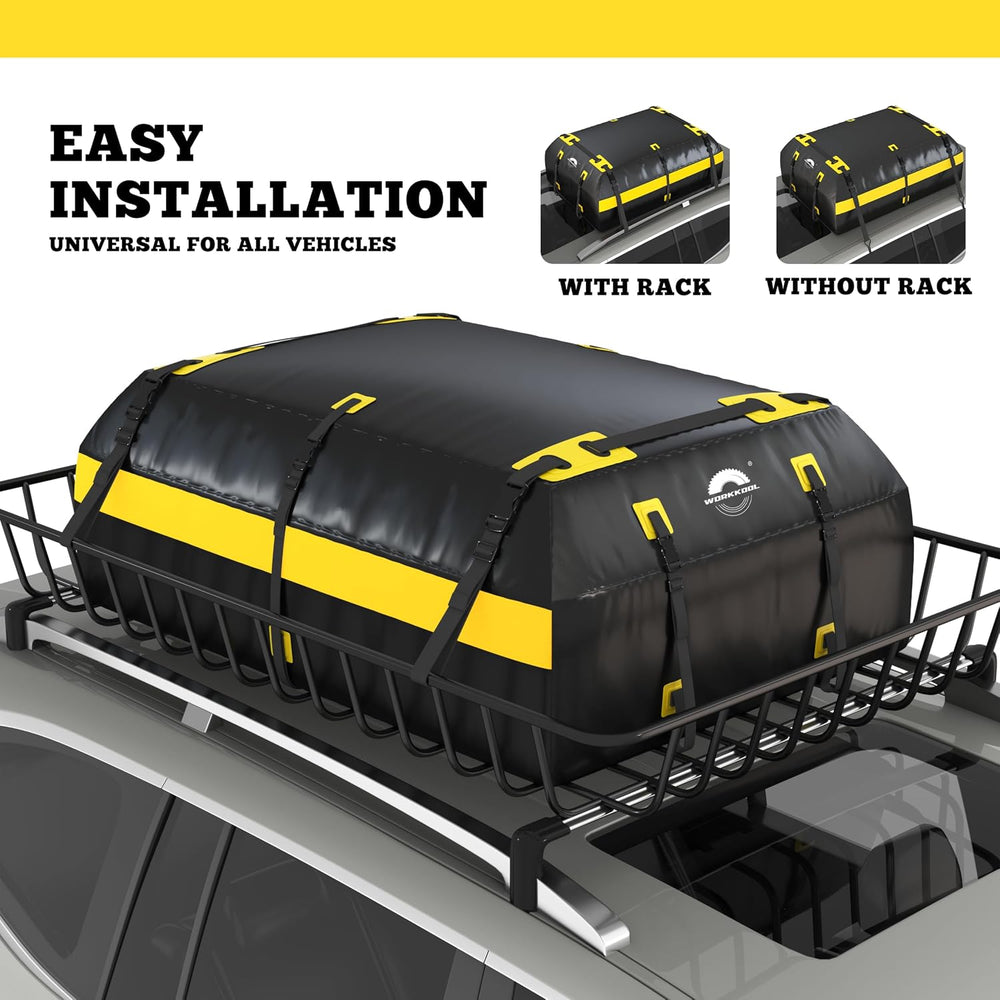 Rooftop Cargo Carrier Vehicle Soft-Shell Carriers, Heavy Duty Car Roof Bag Wa...