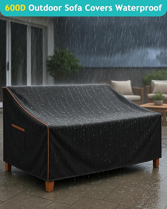 Outdoor Sofa Cover, Waterproof Patio Furniture Cover 80W x 42D x 33H inches