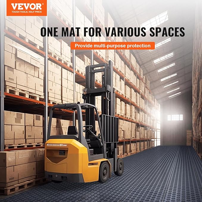 VEVOR Garage Tiles Interlocking, Non-Slip Double-Sided Texture Garage Floorin...
