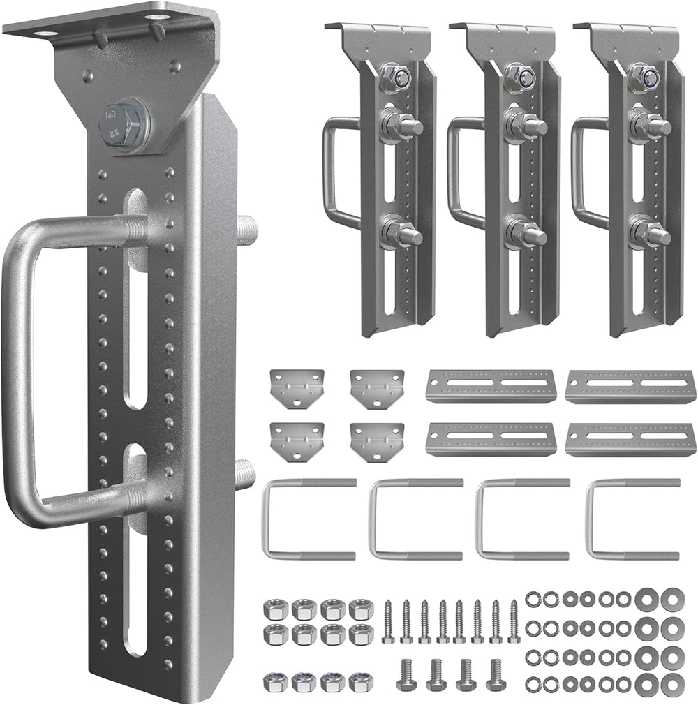 Wellmax 10" Boat Trailer Bunk Brackets, Heavy Duty Swivel, 4-Pack, Silver