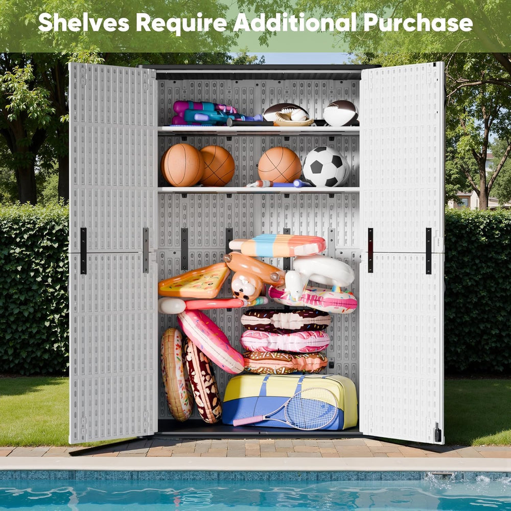 Devoko 50 Cu Ft Outdoor Storage Cabinet - Waterproof Vertical Shed for Patio,...