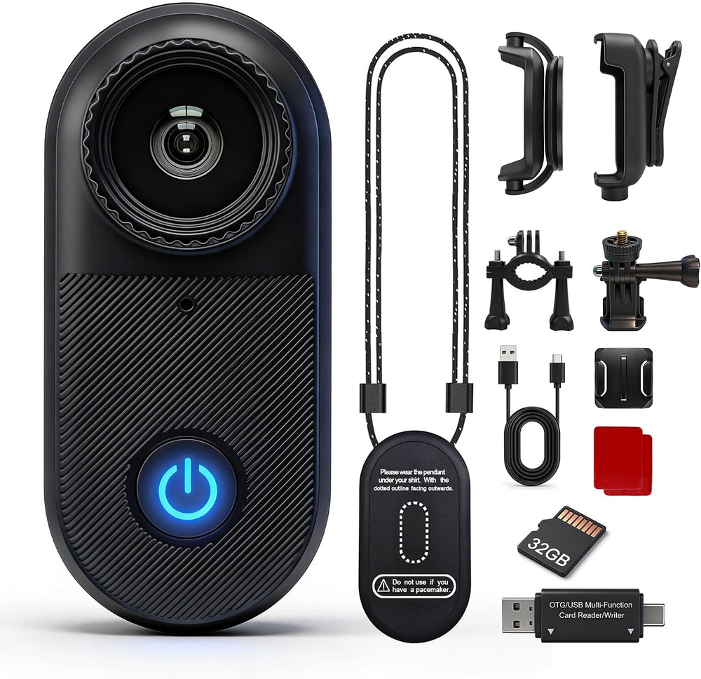 Mini Body Camera, Audio and Video Recording for Vlogging, Ink