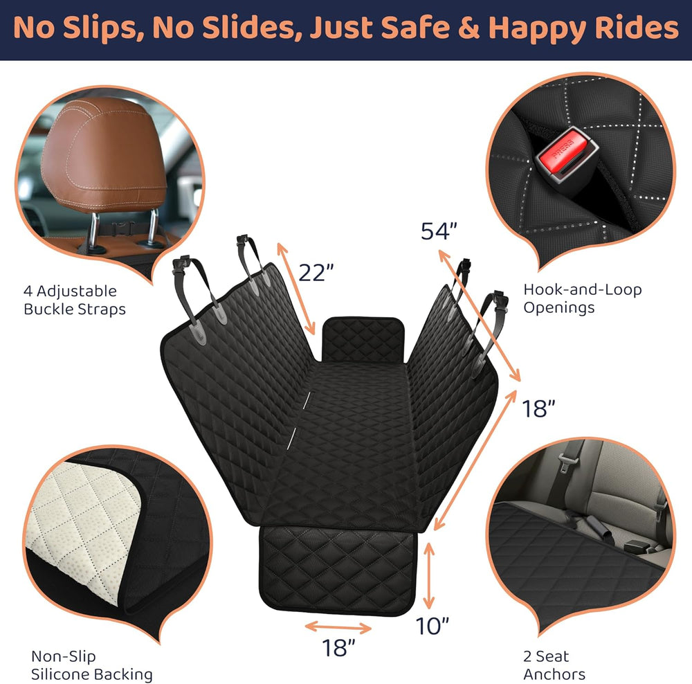 Dog Car Seat Cover for Back Seat, Dog Hammock for Car, SUV, Truck & Tesla