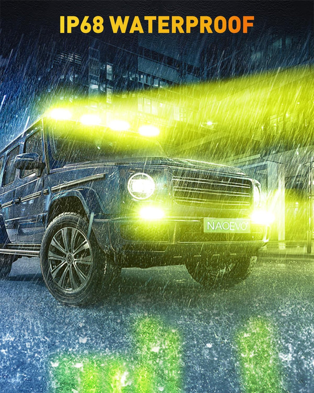 NAOEVO 6 Inch Yellow LED Light Bar, 50W 4000LM LED Fog Lights, Yellow