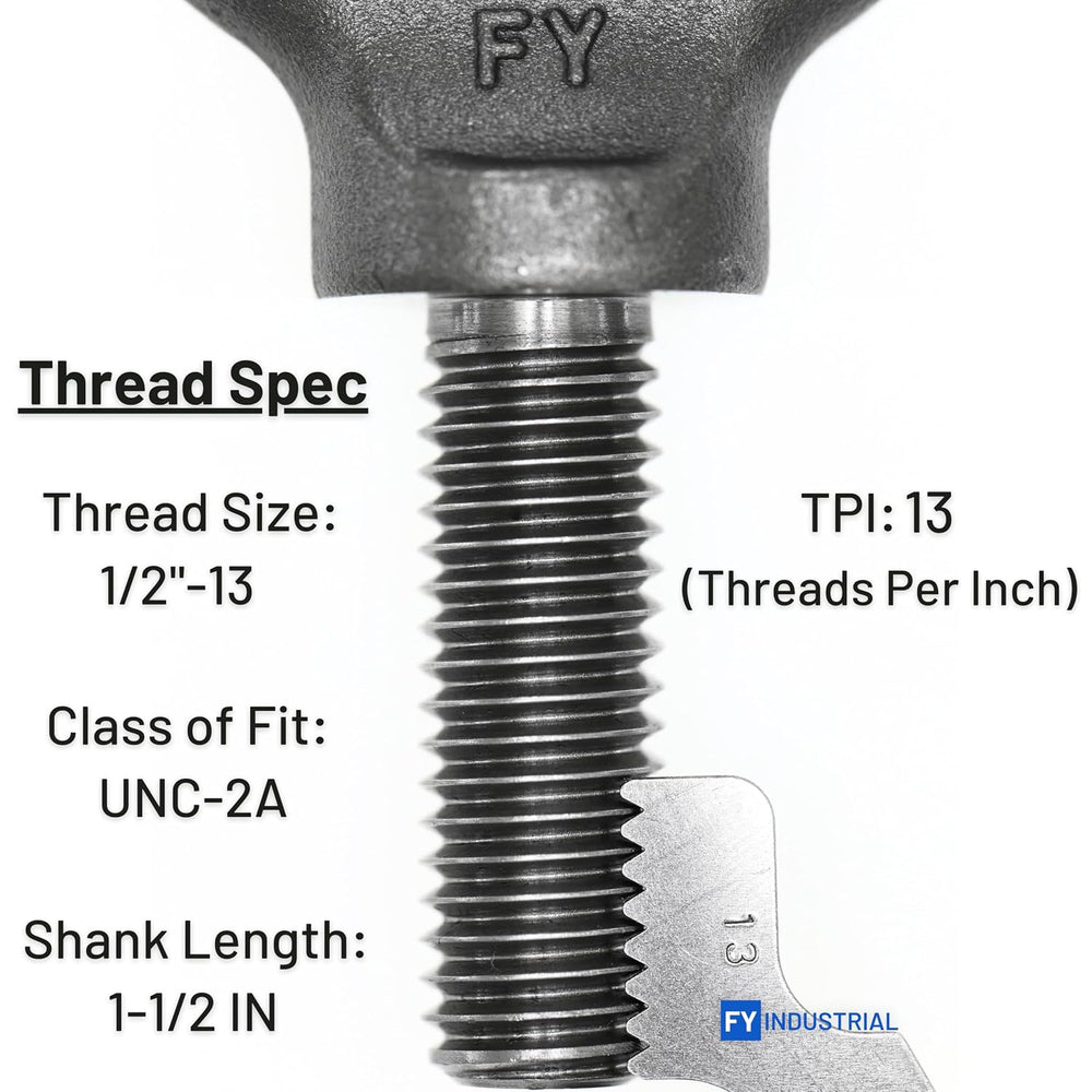 Box of 6 Pcs Lifting Shoulder Eye Bolts 1/2"-13 X 1-1/2"