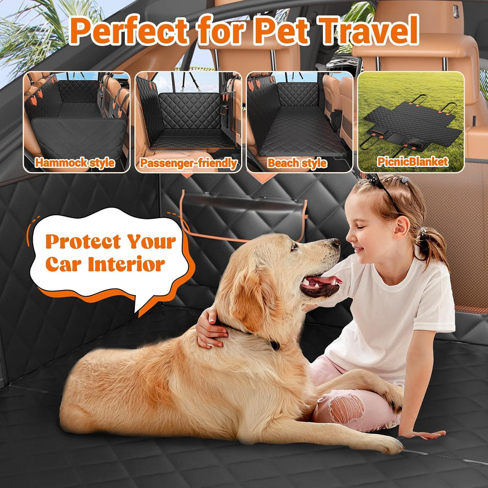 IJVAE Dog Seat Cover for Back Seat, Hard Bottom Back Seat Extender Holds 500 ...