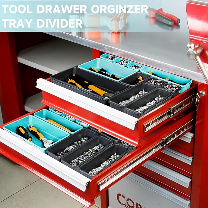 Tool Box Organizer Tray, Toolbox Desk Drawer Organizer, Tool Box Tray, Toolbo...