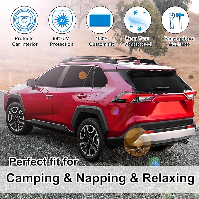 TINGLU Window Shades for Toyota RAV4 2019-2024 2025 Accessories Car Side Full...