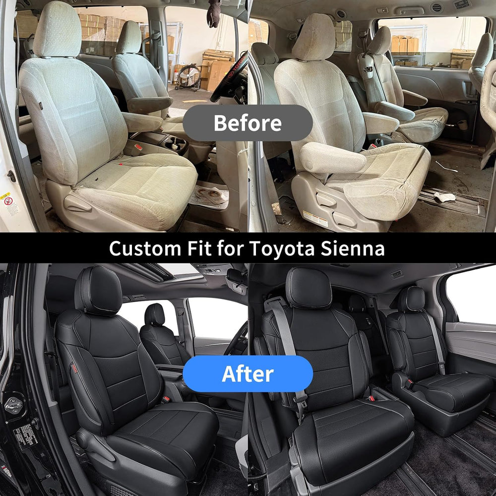 EKR Car Sienna Seat Covers 2021-2026,Leatherette Full Set