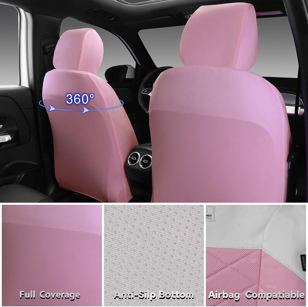 CAR PASS Memory Foam Leather Front Seat Covers, Waterproof Nappa Leather Seat...