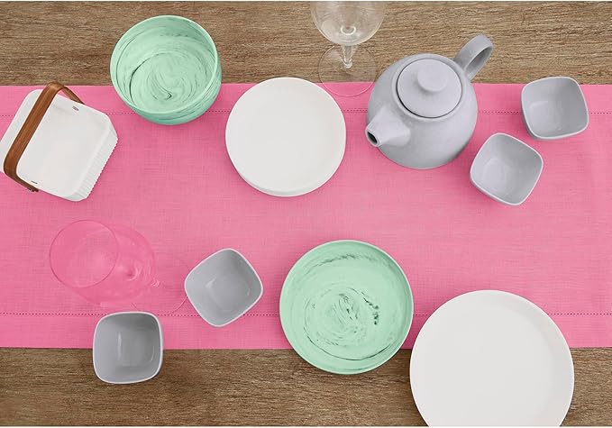 Solino Home Linen Flamingo Pink Table Runner 144 Inches Long - 100% Pure Line...