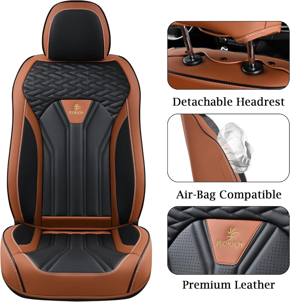 FLORICH Leather Seat Covers, Seat Covers Full Set, Car Seat Protectors 5 Seat...