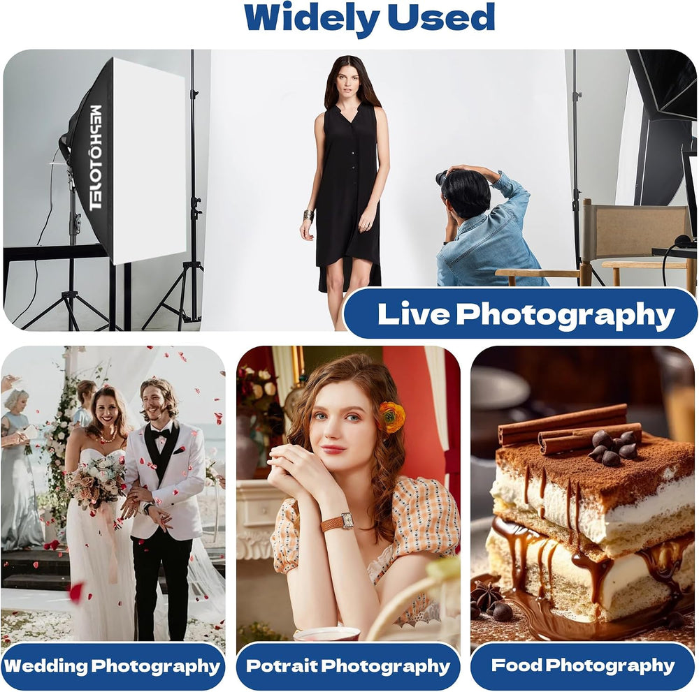 Photography Softboxes Kit with 6.6x10ft Backdrop Stands