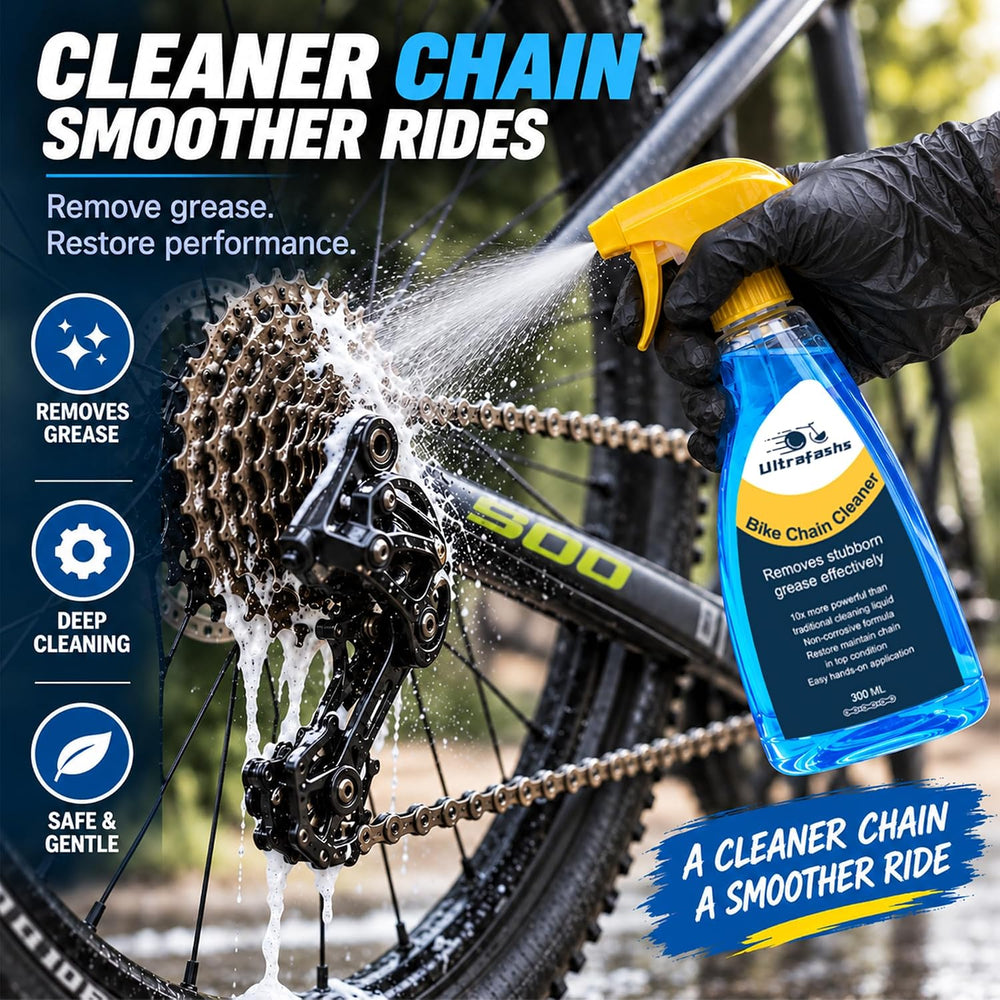 Bike Cleaning Kit, 8-Piece with Degreaser, 4 oz WS2 Lube & Chain Scrubber