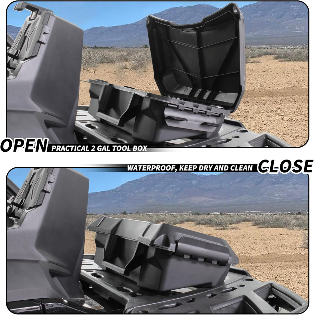 SAUTVS Storage Cargo Box for Can Am Outlander, 2 GAL Front Rear Bin Back Seat...
