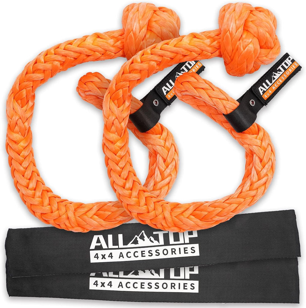 ALL-TOP Kinetic Recovery Rope Kit w/ 2 Soft Shackles, 48000Lbs, 1in x 20ft, H...