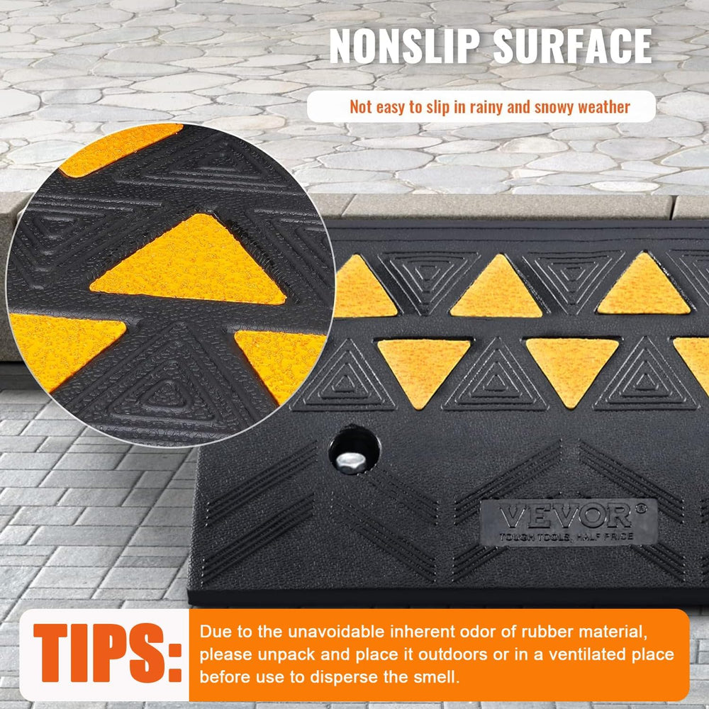 VEVOR Rubber Curb Ramp 5" Rise Height 2 Pack, Heavy-Duty 33069 lbs/15 T ...