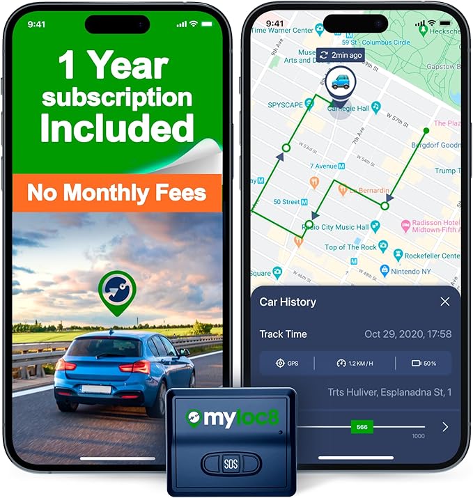 GPS Tracker for Vehicles with Magnet – 4G LTE Real-Time Location Device with App