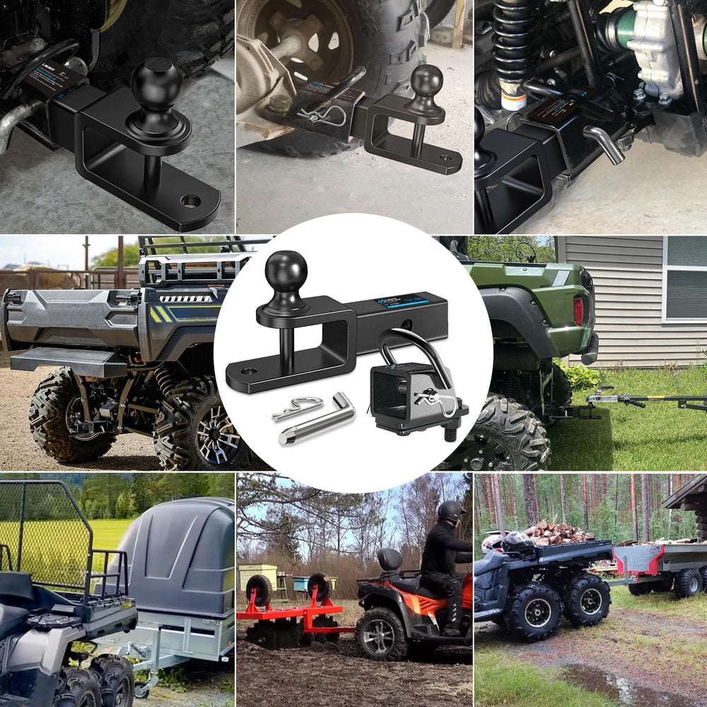 Nilight 3 in 1 ATV UTV Multi Hitch Mount with 2 Inch Receiver 1-7/8 inch Ball...
