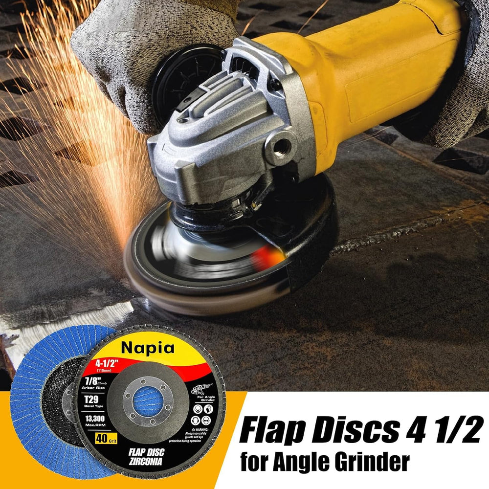 Flap Discs 4 1/2" for Angle Grinder Sanding-Disc - Napia 45pack 4 1/2 Fl...
