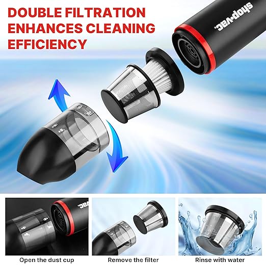 Shop-Vac Car Vacuum Cordless, 14000Pa 2-in-1 Blow/Suction Portable Air Duster