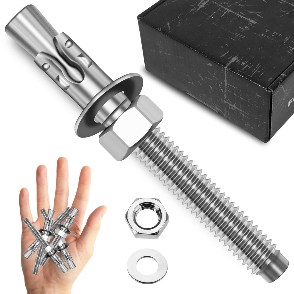 Mywish (25-Pack) 1/2" x 4-1/2" 304 Stainless Steel Wedge Anchors fo...