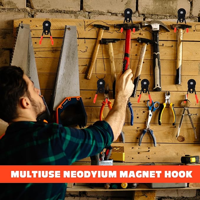 Landhoow Large Magnetic Hooks Heavy Duty Garage Magnet Hooks Strong Storage (...