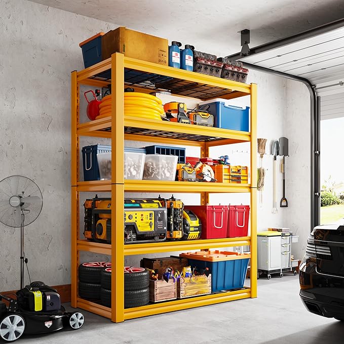 REIBII Storage Shelves 40''W Garage Shelving Heavy Duty Metal Shelvin...