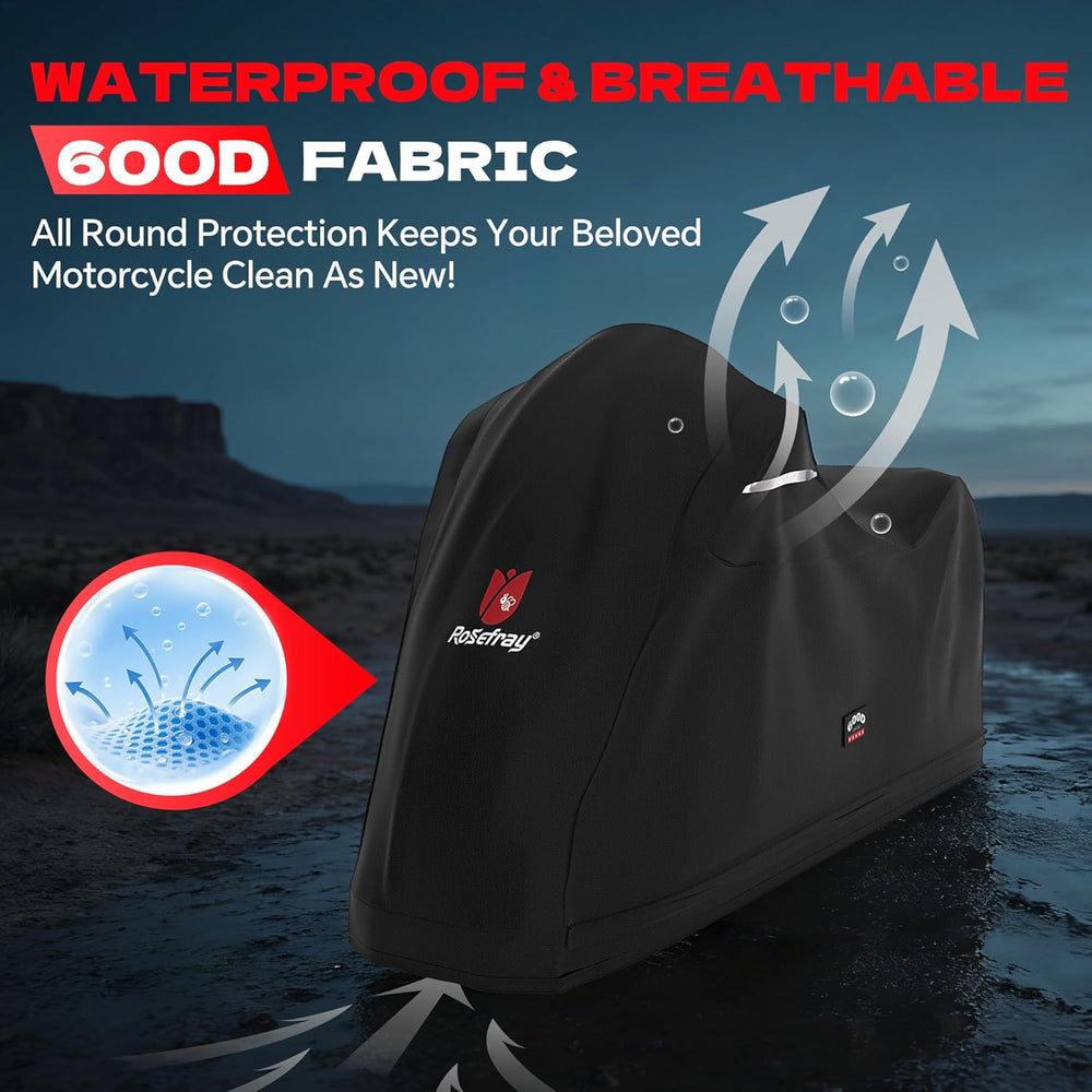 Full Enclosed Motorcycle Cover,600D Waterproof Motorcycle Cover Outdoor/Indoo...