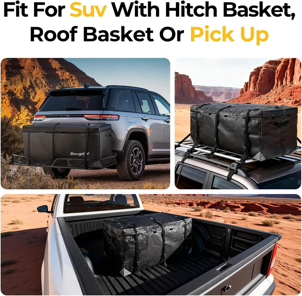 BougeRV Hitch Cargo Carrier Bag Waterproof/Rainproof for Car Truck SUV Vans R...