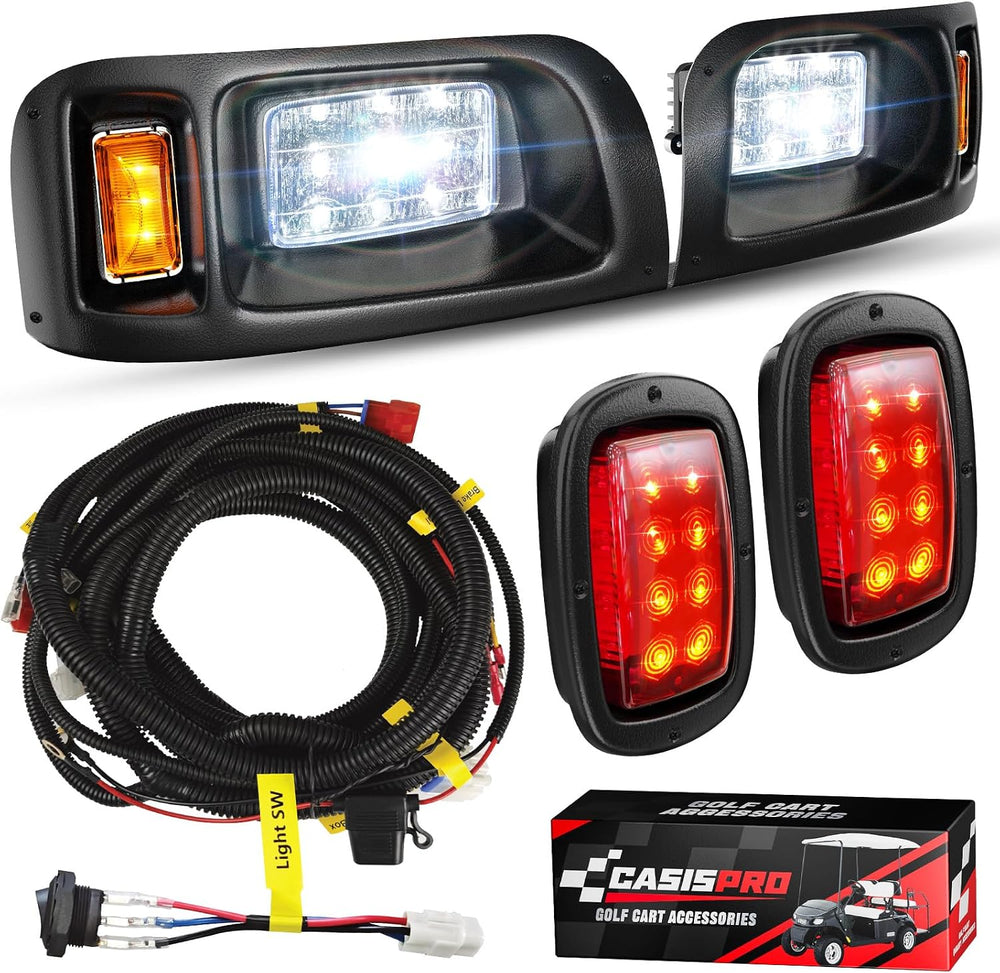 12V Golf Cart Light Kit for Club Car DS 1993-UP, Street Legal LED Headlight T...
