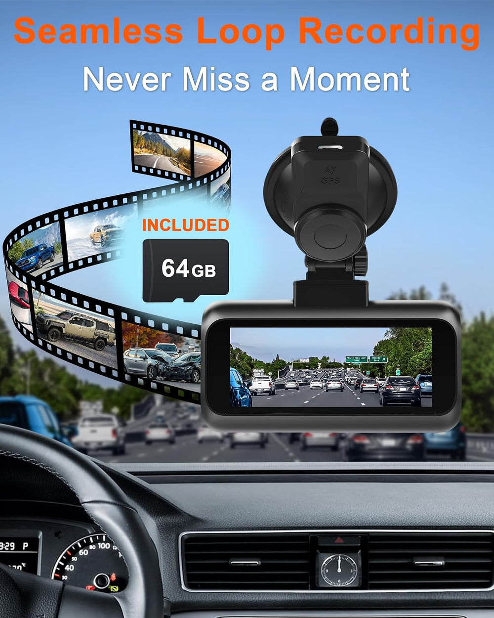 15-Min Easy to Install Dash Cam: Dual Camera with Night Vision for Truck