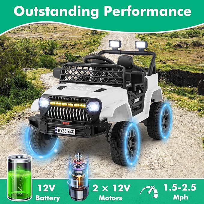 Costzon Kids Ride On Truck, 12V Battery Powered Electric Vehicles w/Remote