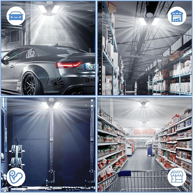 LED Garage Lights 4 Pack -180W, 18000LM 6500K Led Shop Light