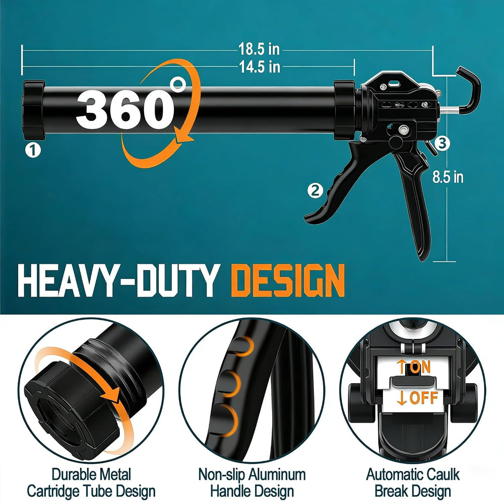 20 oz Sausage Caulk Gun, One-Touch Drip-Free | Effortless & Professional ...