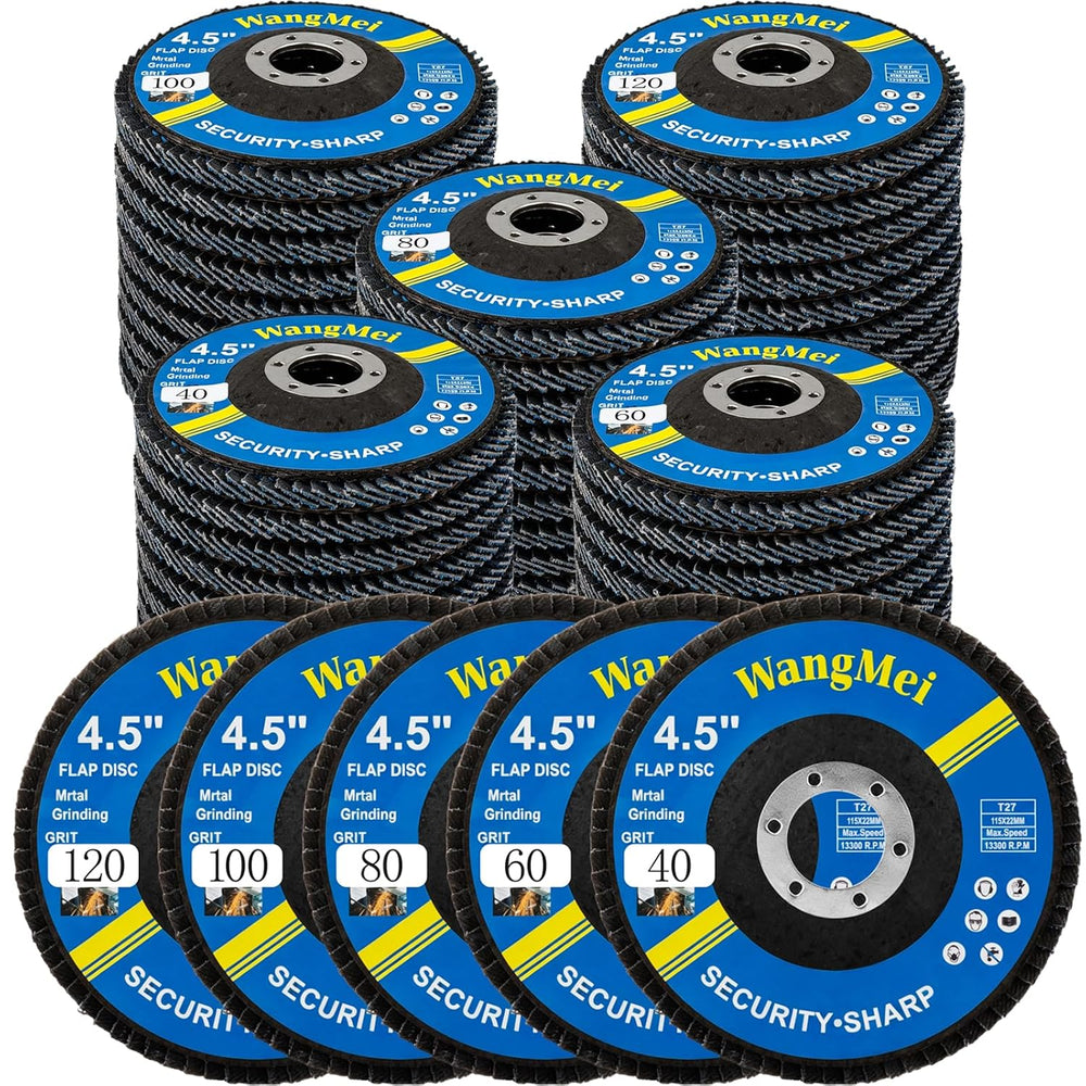 50 Pack Flap Discs 4 1/2 for Angle Grinder, 7/8" Arbor