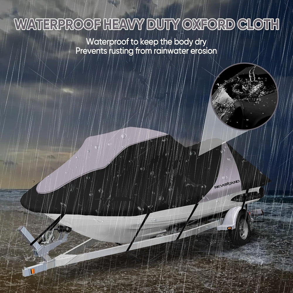 Trailerable Jet Ski Cover Waterproof - 600D Compatible with Yamaha Seadoo, Je...