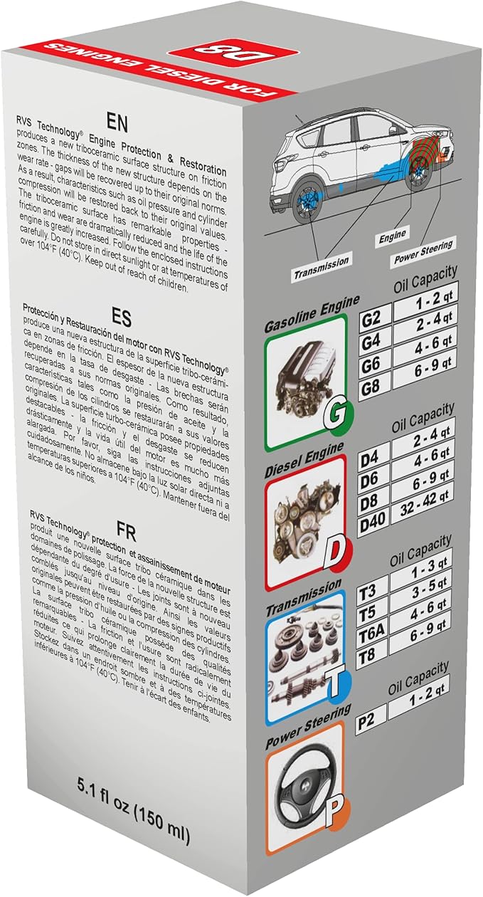 D8 engine oil treatment, For Diesel engines